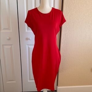 Derek Heart Vibrant Red Midi Dress